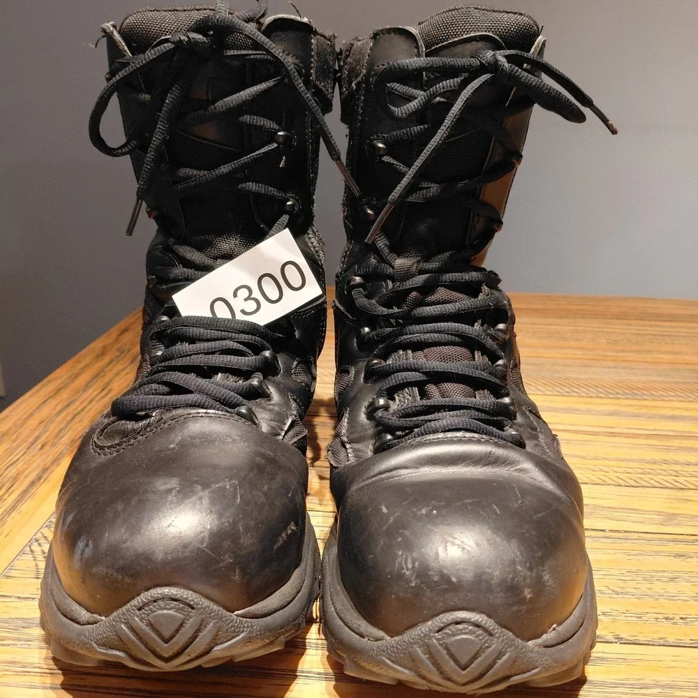 Reebok Rapid Response Boots Size 11 Black Side Zip Composite Toe Tactical RB8874